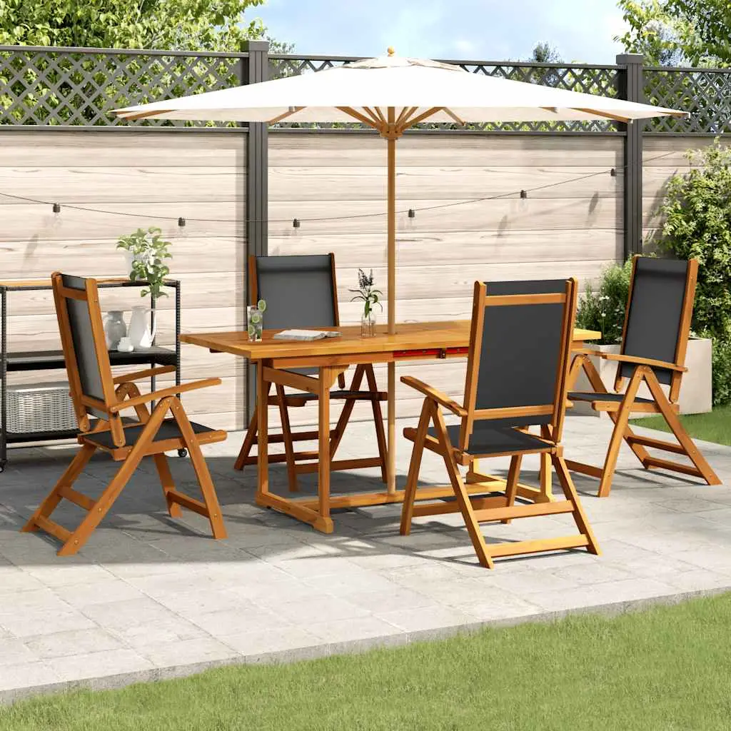 Ensemble à manger de jardin 5pcs bois d’acacia solide textilène vidaXL 3279268