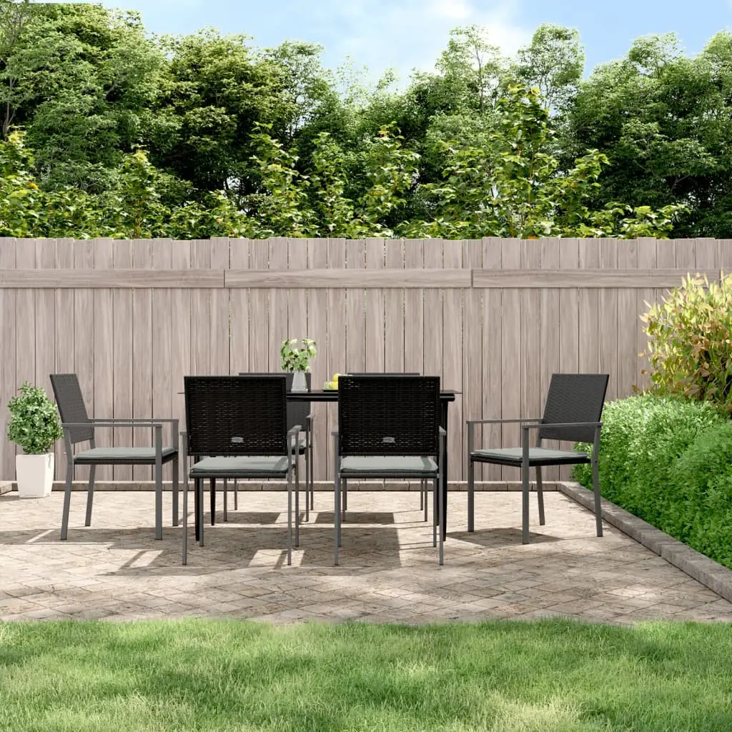 Ensemble à manger de jardin 7 pcs coussins résine tressée acier vidaXL 3187006