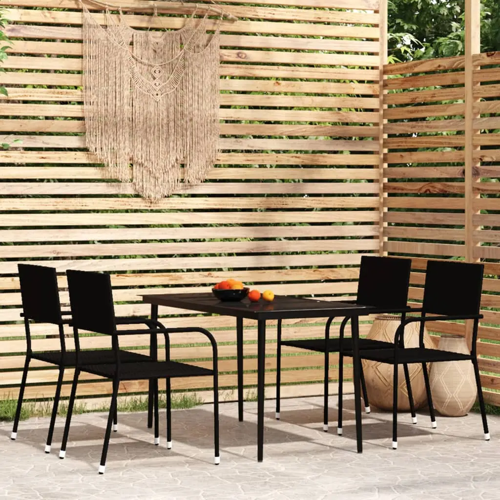 Ensemble à manger de jardin 5 pcs Noir vidaXL 3099591