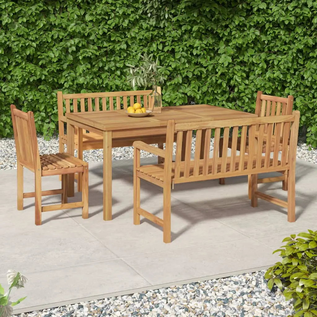 Ensemble à manger de jardin 5pcs Bois de teck massif vidaXL 3157155
