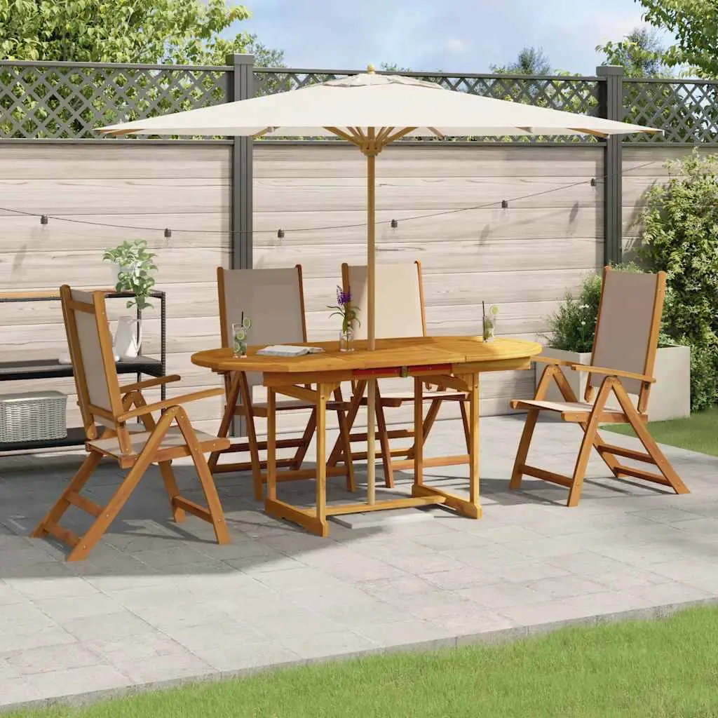 Ensemble à manger de jardin 5pcs bois d’acacia solide textilène vidaXL 3279322