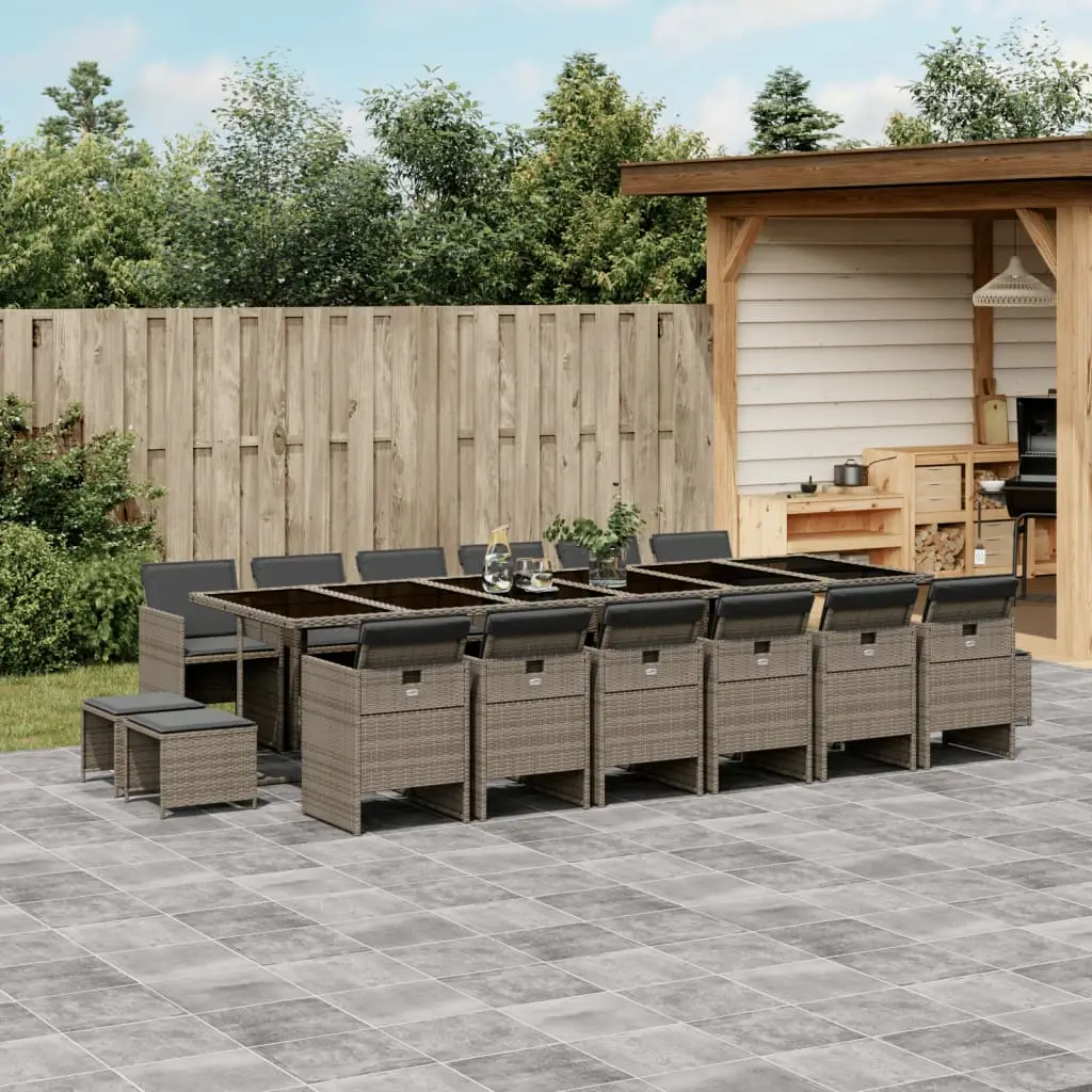 Ensemble à manger de jardin 17 pcs et coussins résine tressée vidaXL 3210644