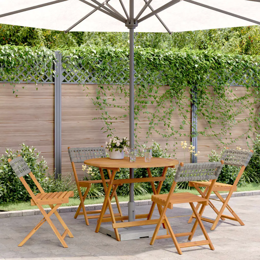 Ensemble à manger de jardin 5 pcs résine tressée et bois massif vidaXL 3281767