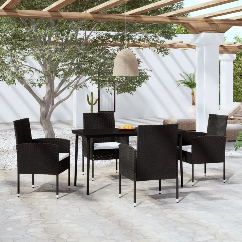 Ensemble à manger de jardin 5 pcs Noir vidaXL 3099621