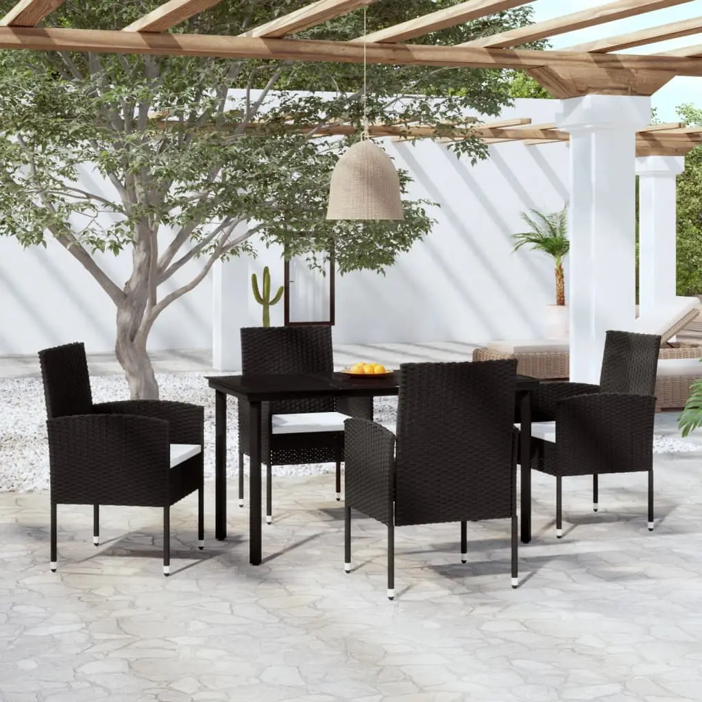 Ensemble à manger de jardin 5 pcs Noir vidaXL 3099603