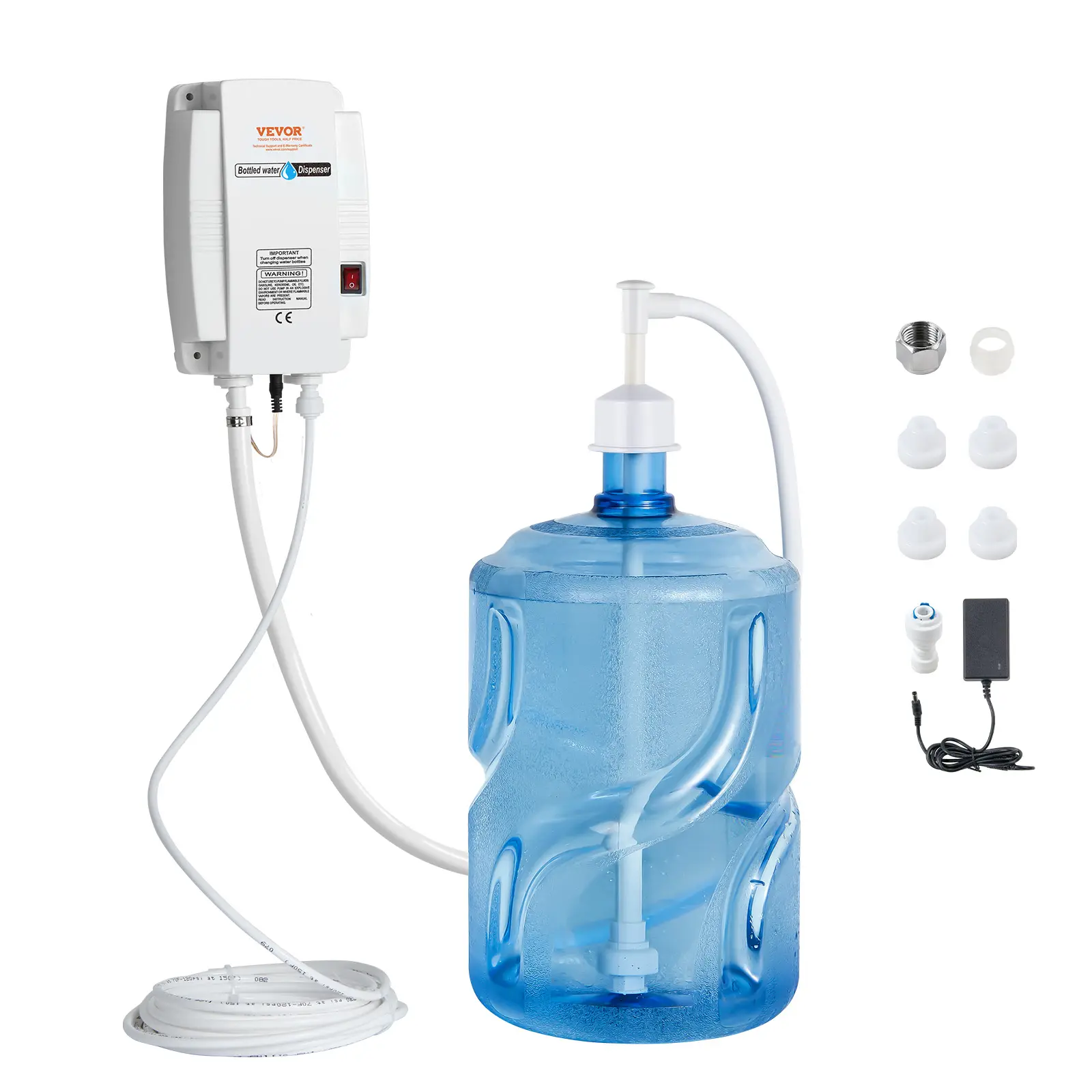 VEVOR Distributeur eau électrique, 3,78 L/min, 40 PSI. Pour machine espresso, bouteilles 11-22L.
