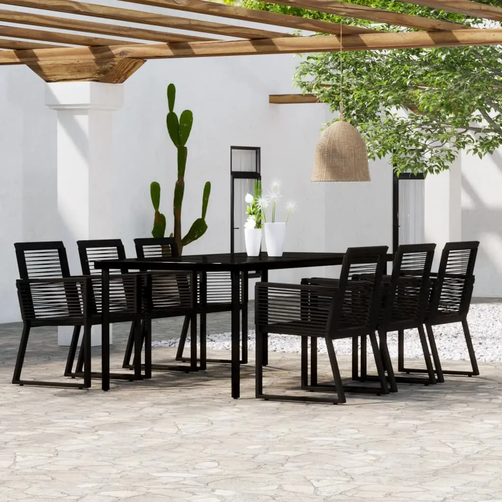 Ensemble à manger de jardin 7 pcs Noir vidaXL 3099153