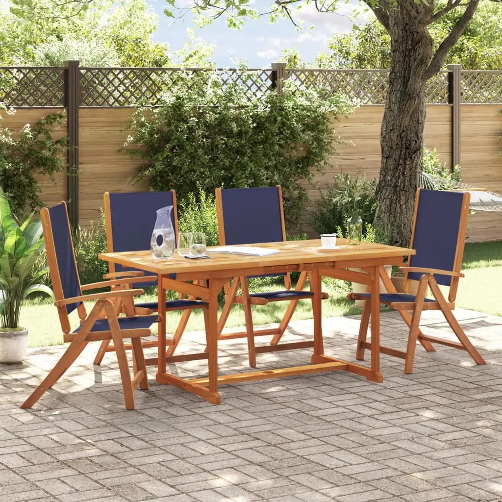 Ensemble à manger de jardin 5pcs bois d’acacia solide textilène vidaXL 3279310